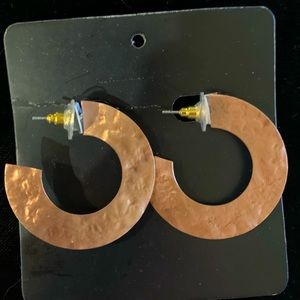 Dimpled, copper hand crafted earrings